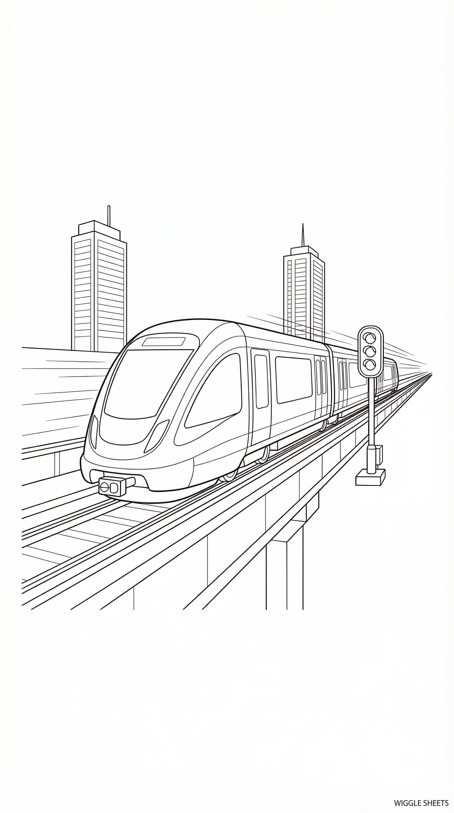 Fast Metro Train Coloring Page